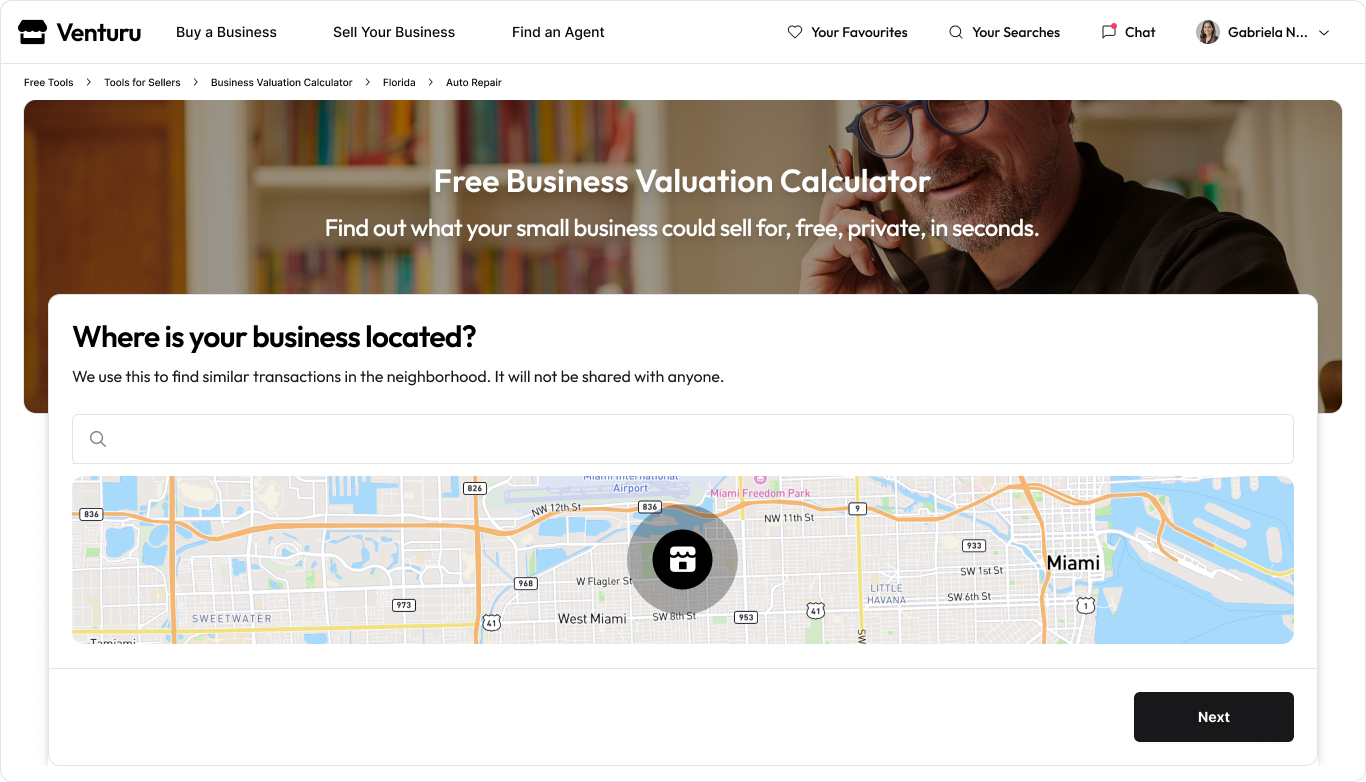 Venturu's Business Valuation Tool
