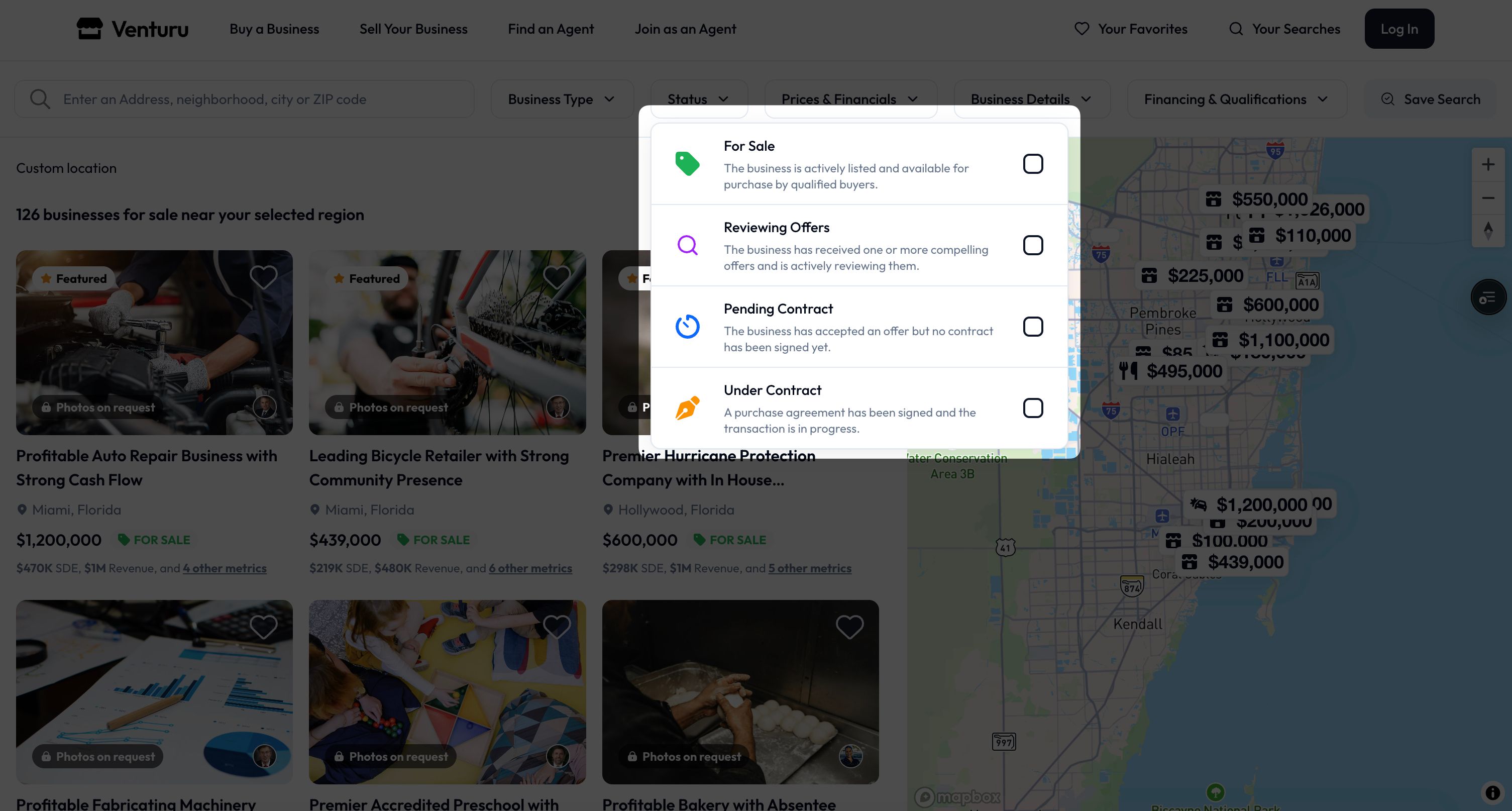 Demo Map Filters Status