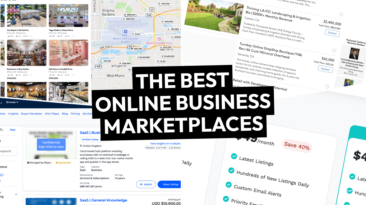 The Best Online Business Marketplaces featuring 4 marketplaces behind