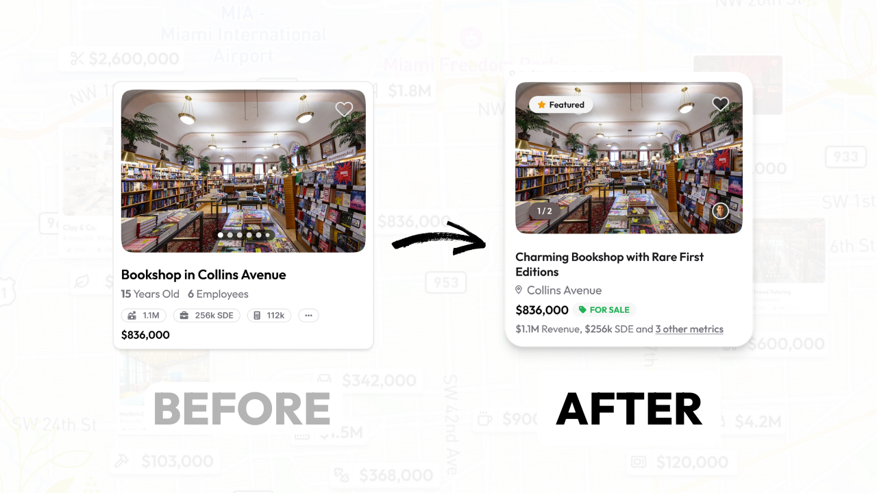 Before After Comparison of Cards